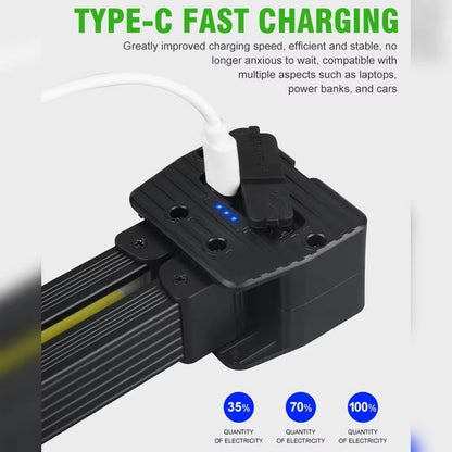 Gym Lamp for Posing,7Th Gear Dimming,Portable Magnet LED Flashlight with Hanging Hook,Handheld USB Rechargeable Worklight