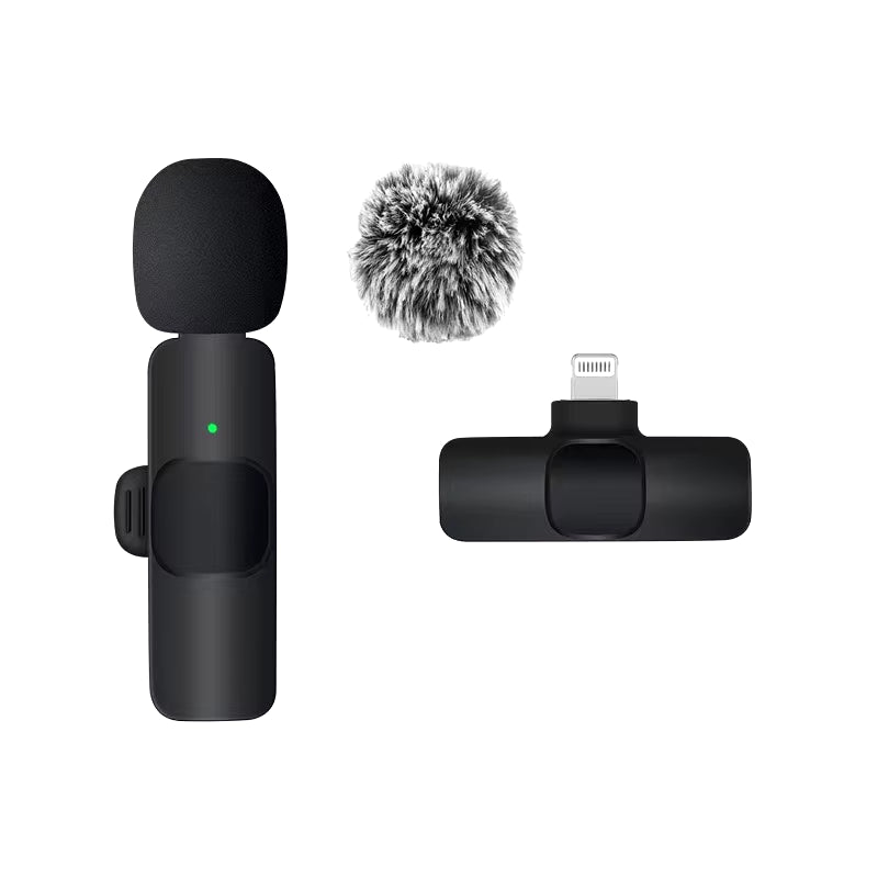Wireless Lavalier Microphone Audio Recording Mini Replaceable Windproof Wool Microphone for Iphone16 Shoot Vlog Youtube