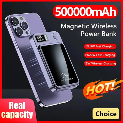 Magnetic Wireless Power Bank 50000Mah 22.5W Fast Charging External Battery Charger for Huawei Samsung Iphone 12 PD 20W Powerbank