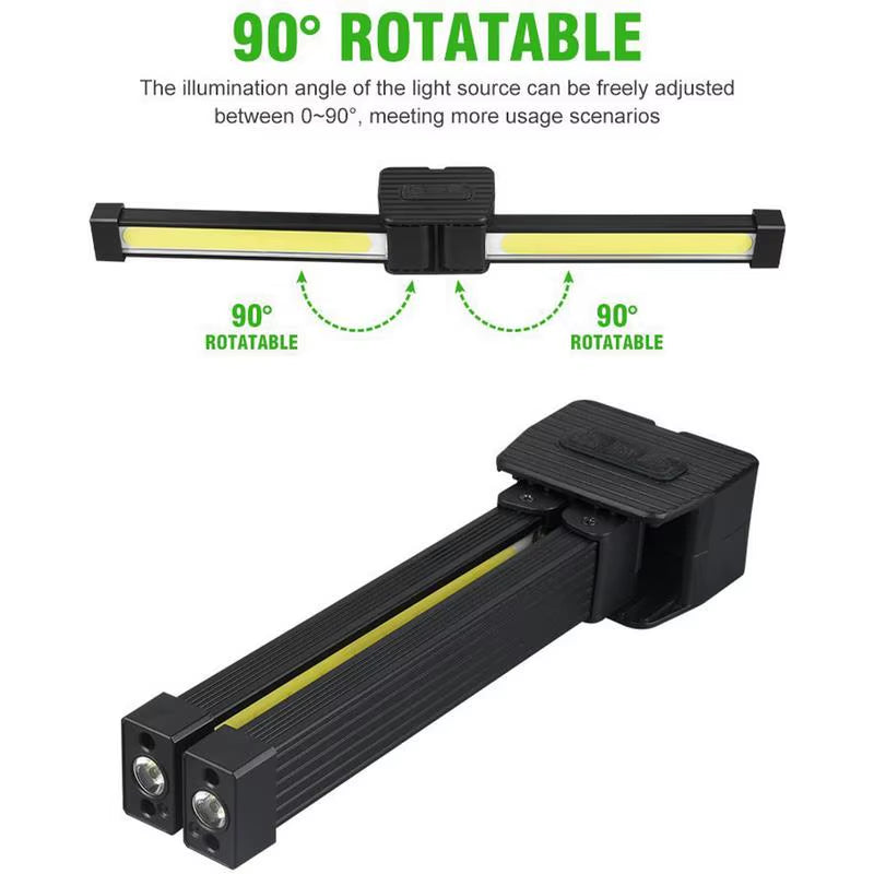 Gym Lamp for Posing,7Th Gear Dimming,Portable Magnet LED Flashlight with Hanging Hook,Handheld USB Rechargeable Worklight